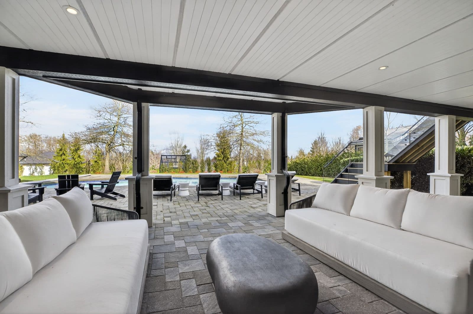 Covered outdoor lounge