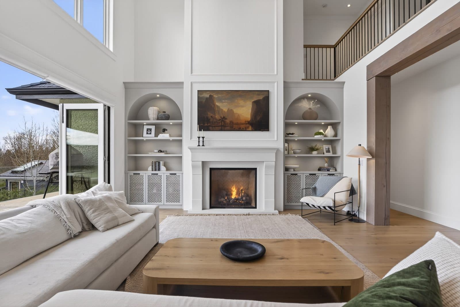 Great room with fireplace